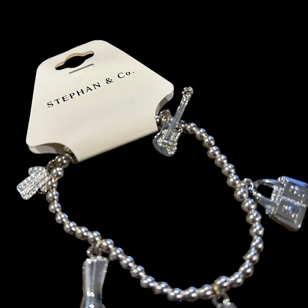 Stephan & Co. Silver Tone Stretch Charm Bracelet